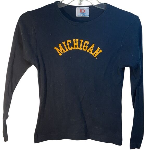 Michigan state university dodger shirt large blue vtg dogers college baby tee - Picture 11 of 11